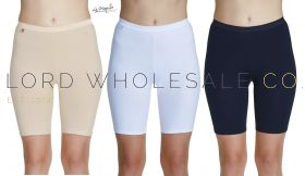 Ladies 2pk High Waisted Long Short Briefs by La Marquise 2 Pair Pack 1009