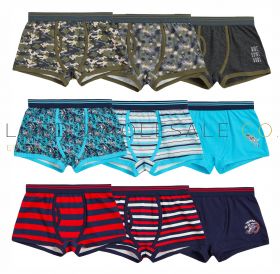 Kids underwear in assorted colours and sizes, available in wholesale packs.