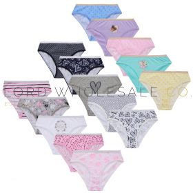 Younger Girls 5pk Assorted Designs 100% Cotton Briefs by 4Kidz 12 x 5 Pair Pack