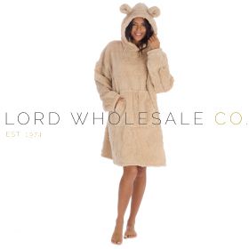Ladies Plush Teddy Oversized Hoodie By Huggable Hoodie