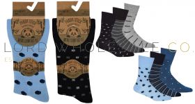 Men's 3pk Bamboo Comfort Fit Urban Blueprint Socks by Pandastick 4 x 3 Pair Packs