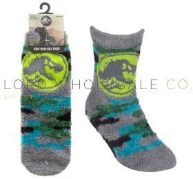 Children's 1pk Official Jurassic World Cosy Soft Feel Sock With Grips 6 Pairs