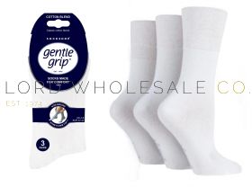 Ladies Plain White Gentle Grip Socks by Sock Shop