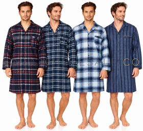 Men's 100% Brushed Cotton Check & Stripe Yarn Dyed Nightshirt by Haigman 1 Piece