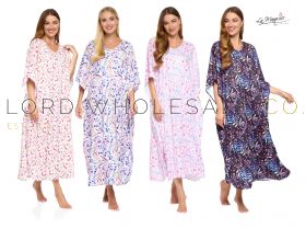 Ladies V-Neck Berried Treasure Kaftan by La Marquise 4 Pieces