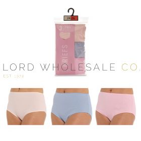 01-BR776-Wholesale Ladies Cotton Rich 3pk Ribbed Pastel Full Mama Briefs by Anucci 12 x 3 Pair Pack