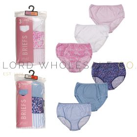 Ladies 3pk Printed Full Briefs in PVC Hanger Bag 12 x 3 Pair Pack by Anucci Underwear