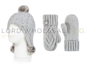 Wholesale kids thermal hat and glove sets in assorted colours and designs