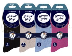 CLEARANCE Ladies Assorted Lighter Weight Diabetic Gentle Grip Socks by Sock Shop 4 x 3 Pair Pack