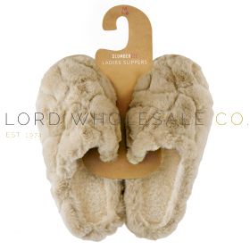 04-FT2367B-Wholesale Ladies Super Plush Texture Flat Heel Mule by Slumberzzz 6 Pairs