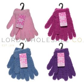 Girls Assorted Thermal Soft Snow Magic Gloves by Bertie & Bo 12 Pieces