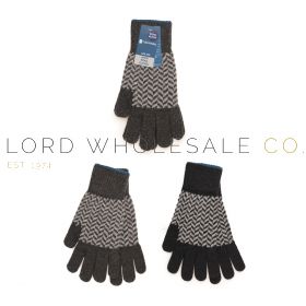 Men’s Herringbone-style Wool Blend Knitted Gloves by Tom Franks 12 Pieces