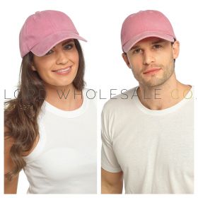 Adults Stonewashed Baseball Cap, Dusky Pink, by Tom Franks, 1 Piece