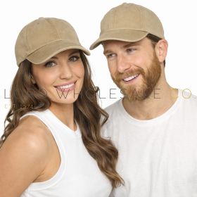 Adults Stonewashed Baseball Cap, Beige, by Tom Franks, 1 Piece