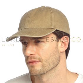Adults Stonewashed Baseball Cap, Beige, by Tom Franks, 1 Piece