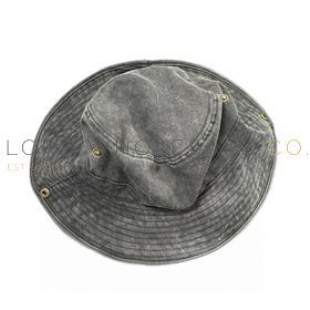 Men's Stonewashed Black Safari Hat by Tom Franks 6 Pieces