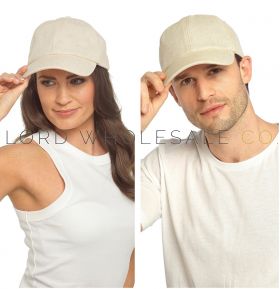 Adults Linen-Blend Beige Baseball Cap by Tom Franks 1 Piece