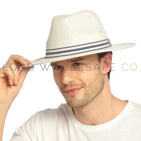 Men's Linen Blend Broad Brim Hat by Tom Franks 6 Pieces