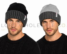 Men’s Thinsulate Beanie Hat with Contrast Turn-Up by Heatguard 12 Pieces