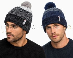 Men’s Thinsulate Twist Yarn Beanie Hat with Bobble by Heatguard 12 Pieces