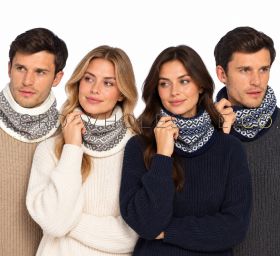 Adults Fairisle Knitted Neck Warmers by Tom Franks 12 Pieces