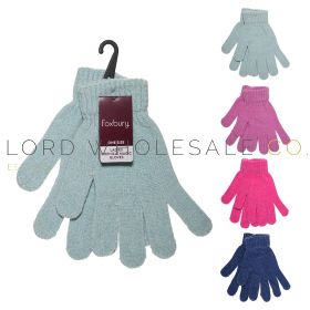Ladies Assorted Thermal Chenille Magic Gloves by Foxbury 12 Pieces GL148C