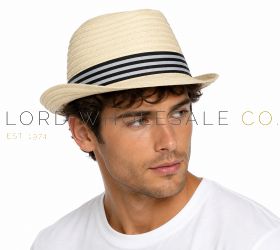 Men’s lightweight summer hats in assorted colours and styles, available in wholesale packs.