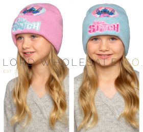 Girls Disney Lilo & Stitch Embroidered Knitted Winter Hats 6 Pieces
