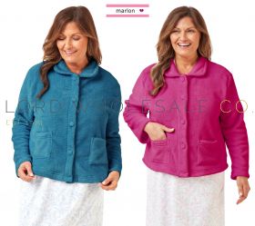 03-MA26520-Ladies Luxury Coral Fleece Buttoned Bedjacket by Marlon