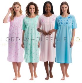 Up To 6XL Jersey Plus Size Short Sleeved Nightdresses by Romesa/Lucky 10 pieces