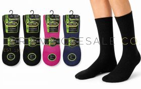 Ladies 3pk Extra Wide Bamboo Diabetic Socks 4 x 3 Pair Pack