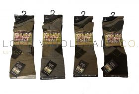 Men's 3pk Luxury Alpaca Blend Traditional Argyle Brown Socks 4 x 3 Pair Pack
