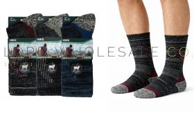 Men’s hiking socks available in wholesale packs.