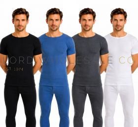 Men's Thermal Short Sleeve T-Shirts Brushed Inside 6 pieces