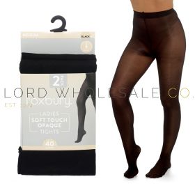 Ladies 40 denier semi-opaque tights available in wholesale packs.