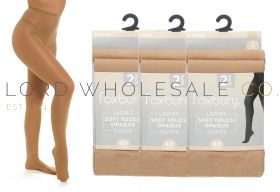 Ladies Nude 2pk 40 Denier Soft Touch Opaque Tights by Foxbury 6 x 2 Pair Pack