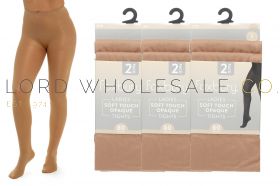 Ladies Nude 2pk 80 Denier Soft Touch Opaque Tights by Foxbury 6 x 2 Pair Pack