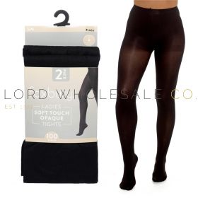 Ladies 100 denier opaque tights available in wholesale packs.