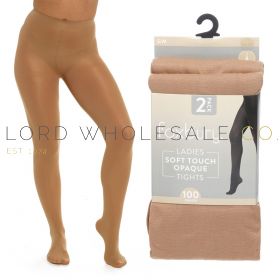 Ladies 100 denier opaque tights available in wholesale packs.