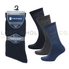 Men’s diabetic non-elastic socks available in wholesale packs.