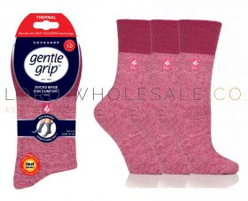 Ladies Pink 1.0 TOG Thermal Heat Holders Gentle Grip by Sock Shop 6 Pairs