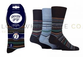 "Wholesale men’s gentle grip socks with soft top design in assorted colours"