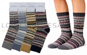 Men's 1pk Nordic Super Soft Wool Blend Knitted Socks by Foxes & Frogs 12 Pairs