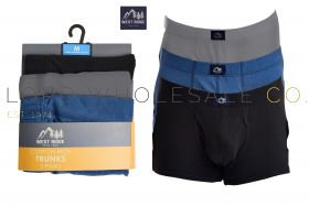 Men's 3pk Cotton Jersey Assorted Soft Trunks by West Ridge 1 x 3 Pair Pack
