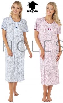 0105 100% Cotton Short Sleeved Nightdress by Lady Olga
