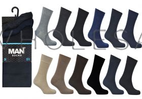 Men's Assorted 3 Pair Pack Cotton Rich Socks by MAN 1 dozen
