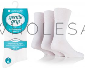 DIABETIC Ladies White Gentle Grip Socks by Sock Shop