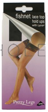 Pretty Legs Fishnet Hold Ups Lace Top With Lycra