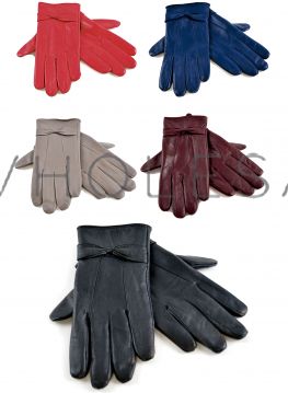 GL147 Leather Gloves With Bow