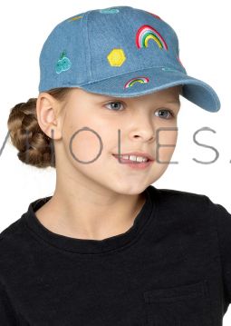 Kids Denim Cap with Embroidery by Tom Franks 12 Pieces